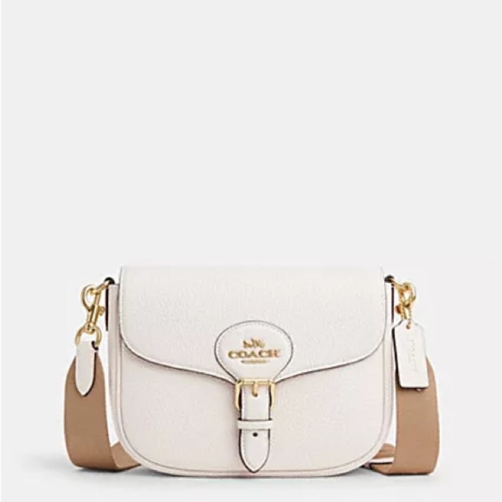 Coach Cream and Tan Crossbody Bag